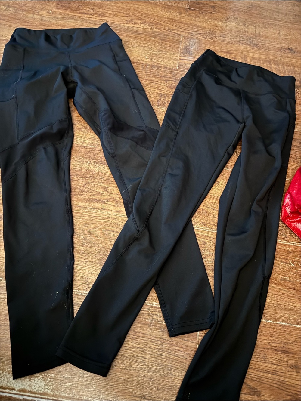 Women's Black Athletic Leggings with Pockets 2 pairs S